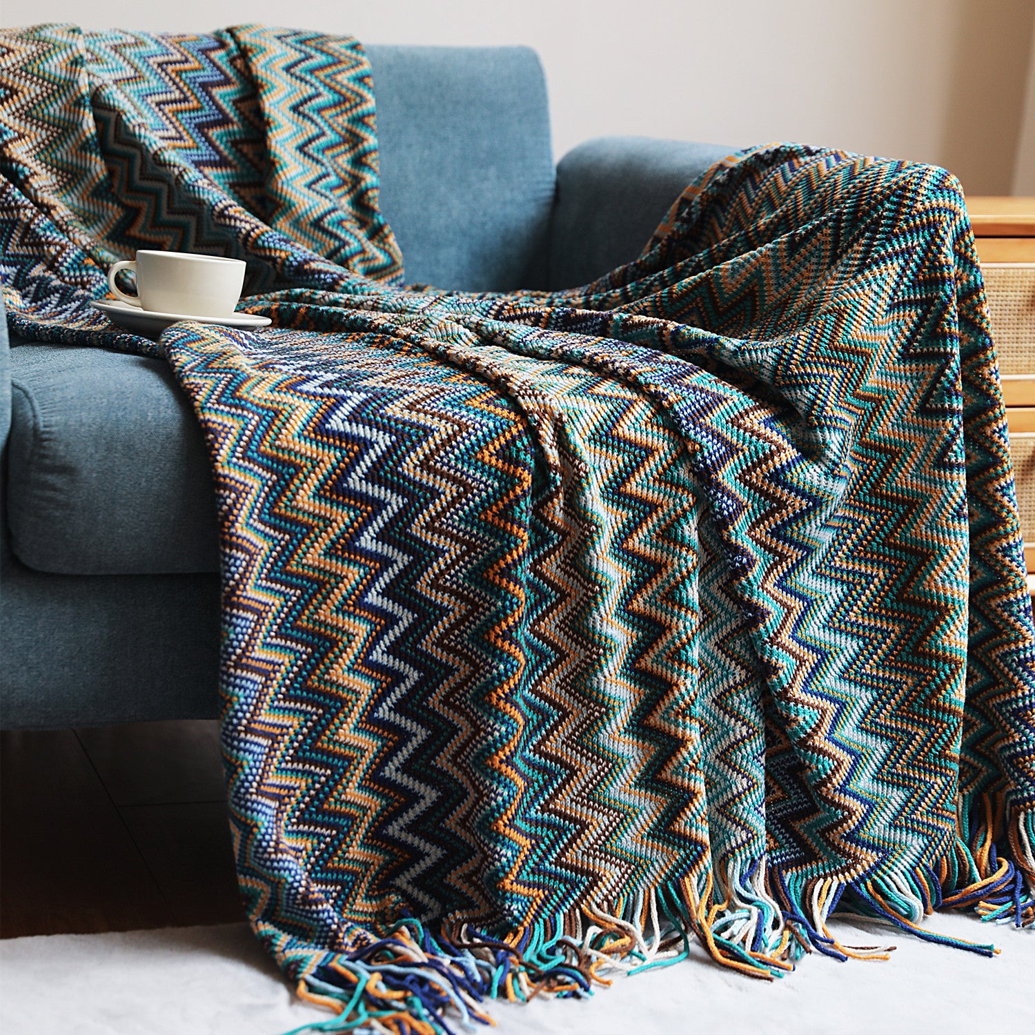 Bohemian Patterned Sofa Throw JustComfyThings