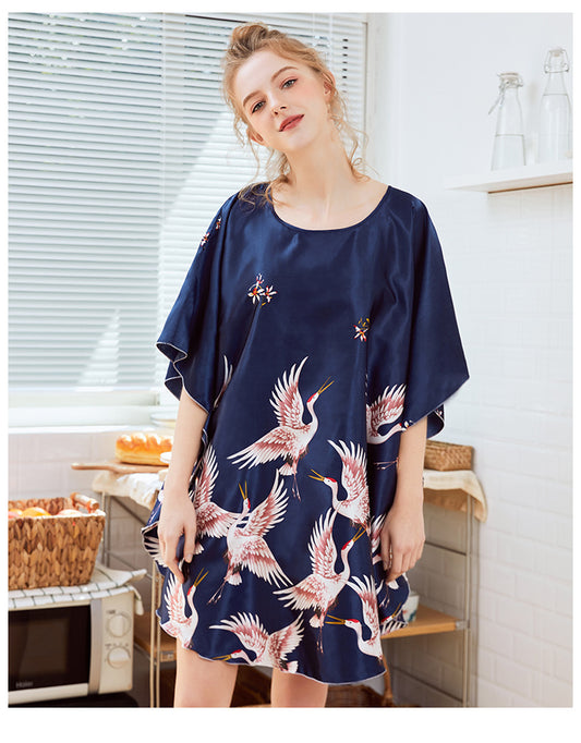 Faux Silk Kimono Style Summer Nightdress