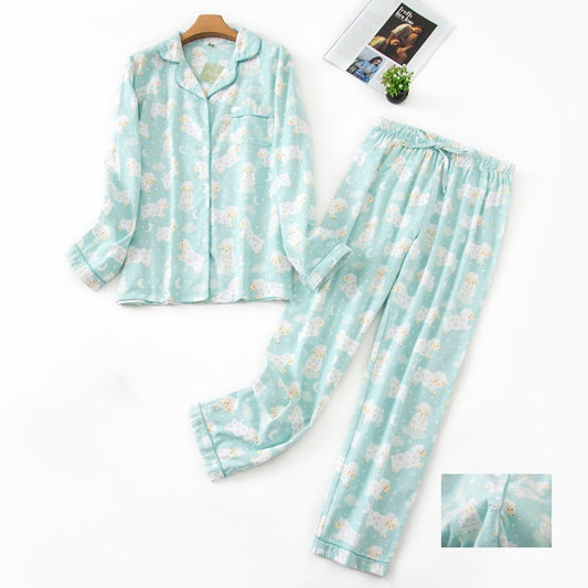 Plus-size Soft Cotton Warm Pyjama Set