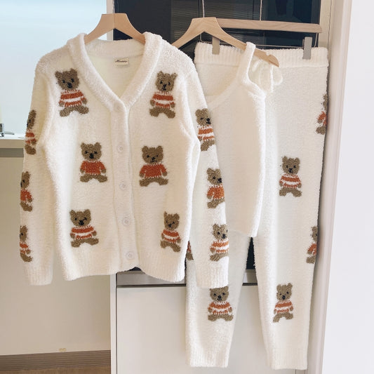Soft-touch Bear Design Warm Pyjamas