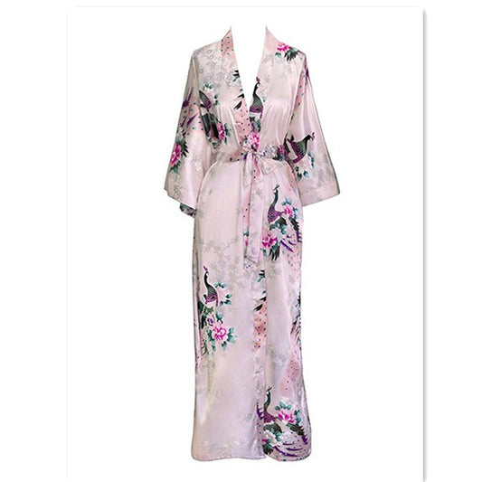 Ladies Faux Silk Orient Inspired Robe