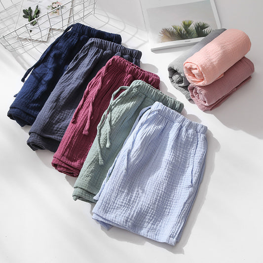 Men's And Women's Summer Cotton Gauze Pyjama Shorts