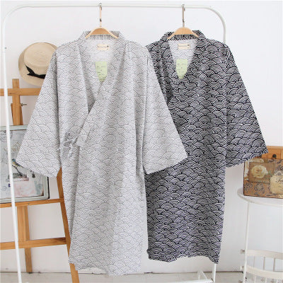 Pure Cotton Double Gauze Mid-length Kimono