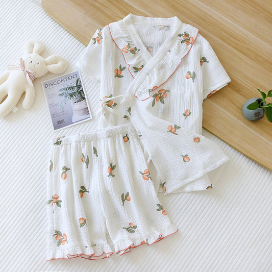 Short-Sleeved Cotton Thin Homewear Suit