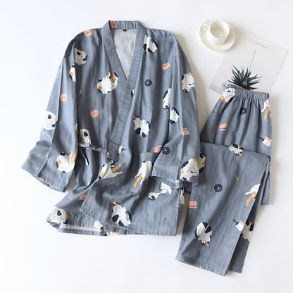 Kimono Style Cotton Unisex Loungewear Suit