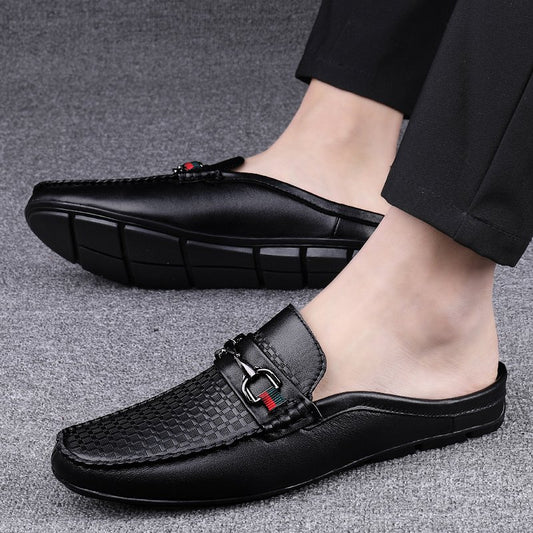 Men's Real Leather Slip-on  House Shoes