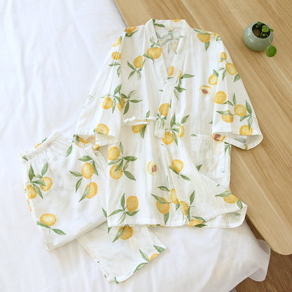 Kimono Style Summer Print Sleepwear