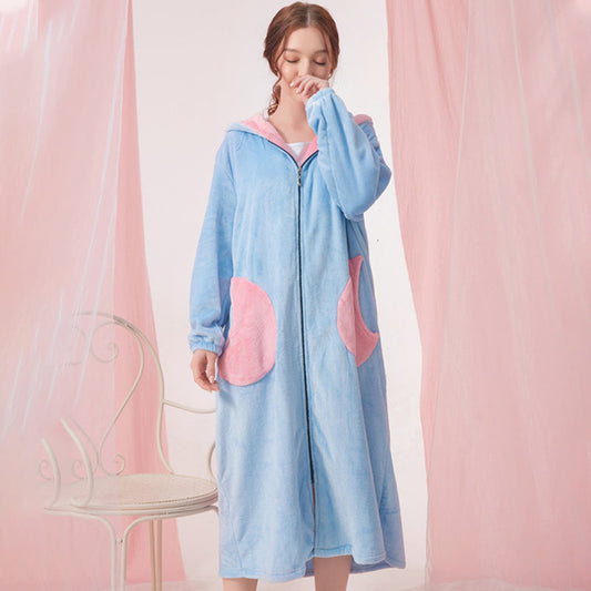 Thick Coral Fleece Extra Long Oversized Hoodie