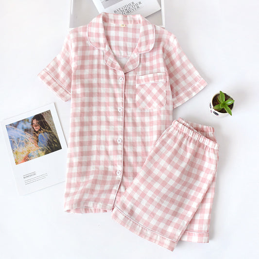 Cotton Yarn Short Two-piece Summer Suit