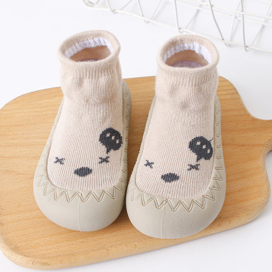 Rubber Sole Cotton Ankle Slippers for Babies
